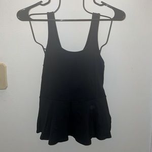 Black Peplum Top with zipper detail on the back